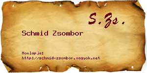 Schmid Zsombor névjegykártya